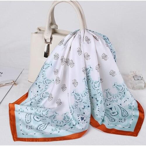 70*70CM New Style Imitation Silk Scarves Ladies Printing Fashion Small Scarves Cashew Decorative Silk Scarves Wholesale