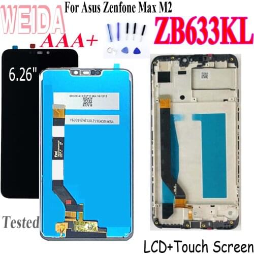WEIDA Original Lcd For Asus Zenfone Max M2 ZB633KL LCD Display Screen+Touch Panel Digitizer For Asus ZB633KL ZB632KL Lcd X01AD