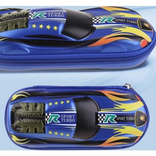 Cartoon Racing Car Pencil Box Pencil Pouch Holder with Hidden Storage Pockets for Kids Children Teenager