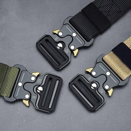 New Mens belt outdoor hunting metal tactical belt multi-function alloy buckle high quality Marine Corps canvas belt for men