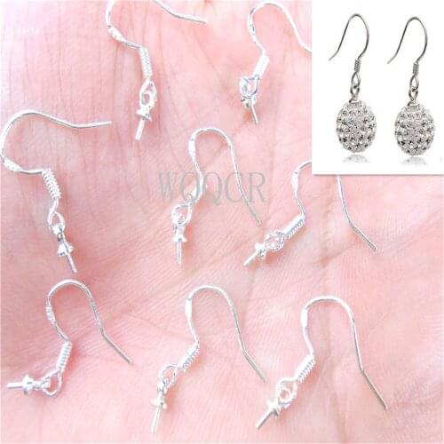 50PCS/Lot Lettering 925 Silver Earrings Accessories Ear Hooks Plus Needle For Bead Piercing Earrings DIY Jewelry Accessories