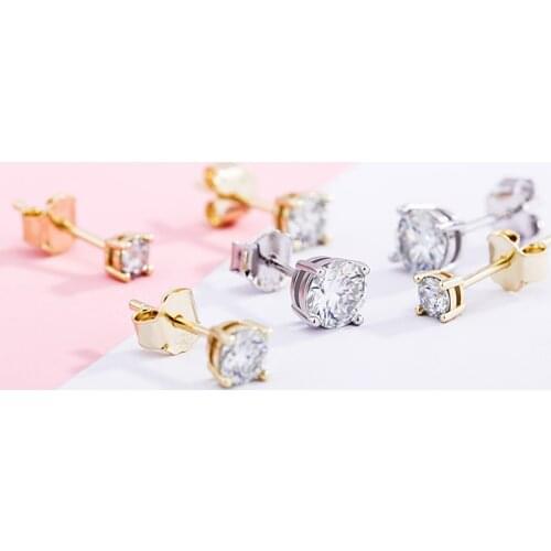 3mm -8mm 1Pair S925 Sterling Silver Moissanite Stud for Men Women Hip Hop Earrings Bling Ice Out Rapper Jewelry Drop Shipping