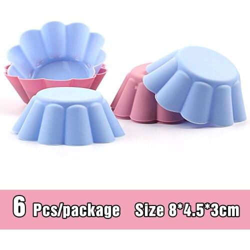 Silicone Cupcake Mold Fondant Pan Small flower Shaped Kitchen Baking Pastry Tools Cake Decorating Tools 6/12PCS Muffin 3D cake