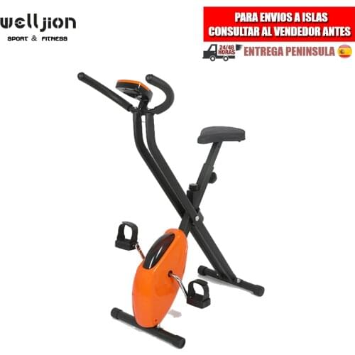 STATIC BIKE, FOLDING, WITH DISPLAY, CALORIA, DISTANCE, COLOR, BLUE, ORANGE, BLACK, FREE SHIPPING