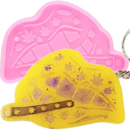 Super Glossy Lips Leaves Silicone Mold Leaf Keychain Resin Epoxy Mould DIY Charms Necklace Jewelry Making Pendant Molds