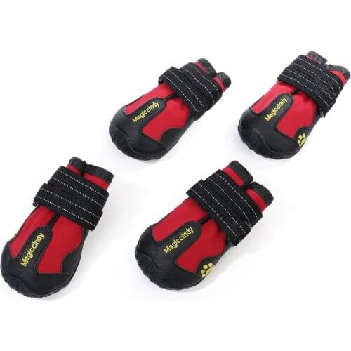 4Pcs/set Reflective Dog Shoes Outdoor Waterproof Pet Rain Shoes Boots Socks Large Dogs Wear resistant Anti-slip Footwear Velcro