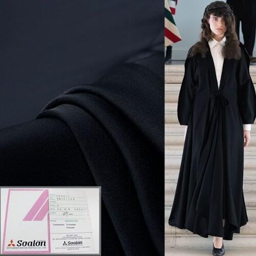The Cloth Japanese Navy Blue Satin Acetic Drape Crease Resistant Fabrics Materials Women Dress Pants Sewing Freeshipping