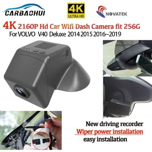 HD 4K 2160P Easy to install car driving recorder DVR Wifi Video Recorder Dash Cam Camera For VOLVO V40 Deluxe 2014 2015 ~2019