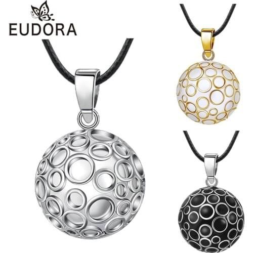 Eudora Harmony Ball Round Mexican Bola Pendant Angel Caller Necklace Circle Musical Sounds Bola Balls Jewelry for Pregnant Women