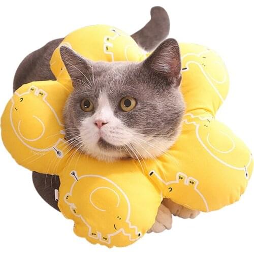Yellow Pet Elizabeth Collar Cat Collar Anti Bite Anti Lick Anti Scratch Disgrace Collar Pet Puppy Collar Neck Cap Dog Supplies