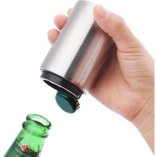 1PC Magnetic Corkscrew Automatic Beer Bottle Opener Stainless Steel Magnet Jar Opener Kitchen Bar Accessories Wine Can Openers
