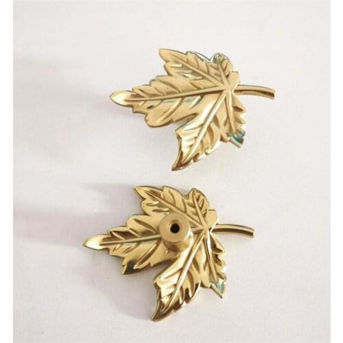 1pc Country Style Maple Leaf Ginkgo Leaf Handle Drawer Cabinet Door Brass Handle Pulls Wardrobe Locker Handle Knobs