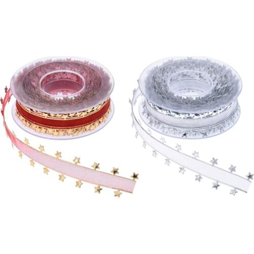 2 Rolls of Assorted Print Winter Ribbons, Satin Fabric Ribbons