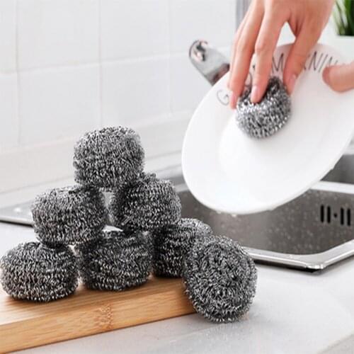 20PCS Kitchen dishwashing steel ball stainless steel cleaning ball brush plate brush bowl wash basin wipe cleaning pot tool