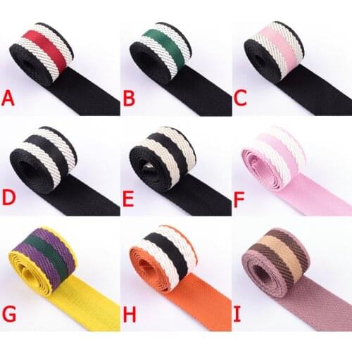 3.8cm Rainbow Stripe Webbing Ribbon Straps Leash for Luggage Belt Strap Nylon Handbag Strap Dog collar Sewing Craft