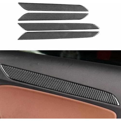 4 PCS Carbon Fiber Car Interior Door Panel Decor Trim Stickers For Audi Q3 13-18