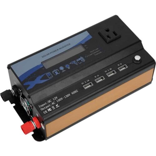 4000W Car Voltage Transformer 12V-110V Car Inverter with LED Color Ambient Light 4 USB Charger Modified Sine Converter