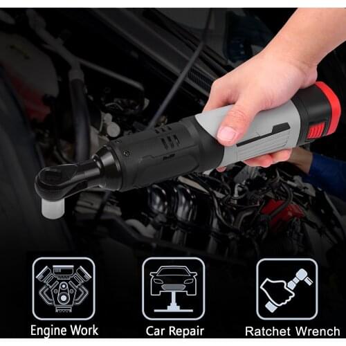 Cordless Electric Ratchet Wrench 3/8inch 80N.M 240RPM 18V Power Ratchet Wrench Kit with 2 Pack 6.0Ah Lithium-Ion Battery