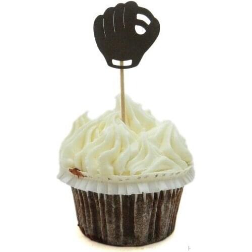 Baseball Glove wedding cupcake toppers Food Picks toothpick Bridal baby shower Bachelorette party muffin decorations