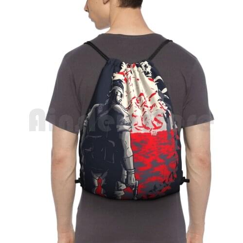 Big ( For Dark Backgrounds ) Backpack Drawstring Bags Gym Bag Waterproof Snake Metal Gear Metal Gear Solid Games Ps3 Ps2