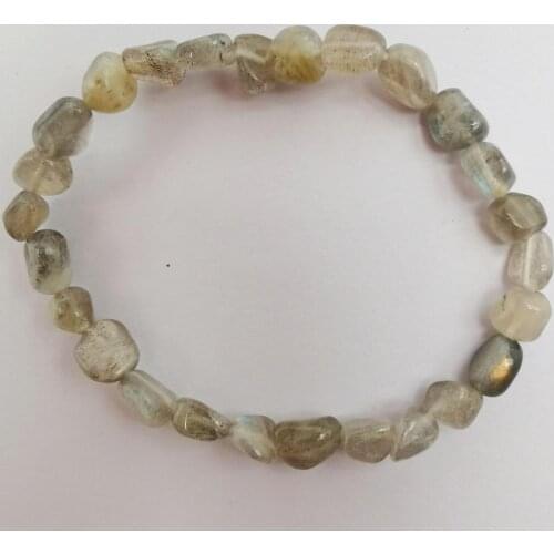 Natural 5-7MM Stone Labradorite Bracelet Stretch 7.5 Inch Jewelry For Woman Gift G315