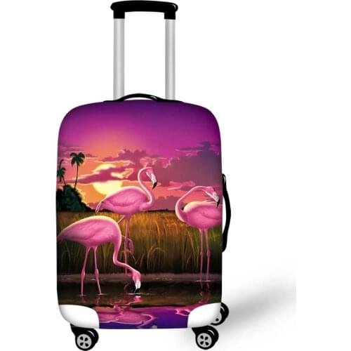 HaoYun Cartoon Luggage Cover Arts Sunset Flamingo Print Pattern Travel Accessories Only Cover Fashion Dust-Proof Suitcase Cover