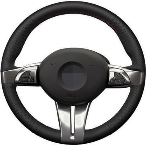 Car Steering Wheel Cover Hand-stitched Black Artificial Leather For BMW Z4 E85 2003-2006