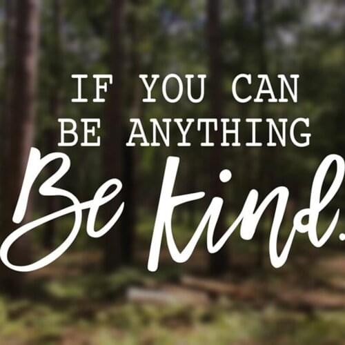 Black/Sliver If You can Be Anything Be Kind Quote Car Sticker Laptop Decor Removable Waterproof Window Body Decal CL961