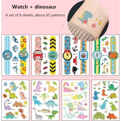 Color Mermaid Dinosaur Tattoo Set Face Temporary Tattoo Child Tattoo Sticker Body Tatoo for Kids Cute Tattoo Children Tattoos