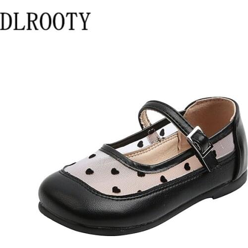 Children Leather Shoes Flat Princess Girl Kids Summer Sandals Mesh Breathable Cute Casual Hook & Loop Fashion Show Soft