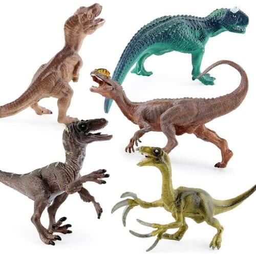 Simulation Dinosaur Figures Dino Therizinosaurus Dilophosaurus Velociraptor Tyrannosaurus Rex Model Collection Toy Kids Gift