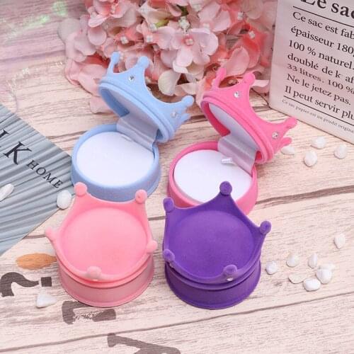 1Pcs Display Shelf Cute Princess Jewellery Case For Ring Necklaces Earring Box Crown Lint Valentine Childrens Day Gift