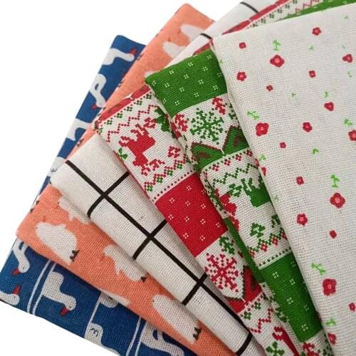 Various Styles Printed Cotton Linen Fabric Linen Cotton Canvas Fabric For Patchwork Sewing Curtain Tablecloth Pillowcase Fabric