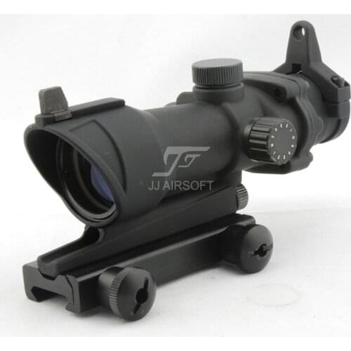 JJ Airsoft ACOG Style 4x32 Scope Red/Green Reticle (Black/Tan) Full Line Red Illumination FREE SHIPPING