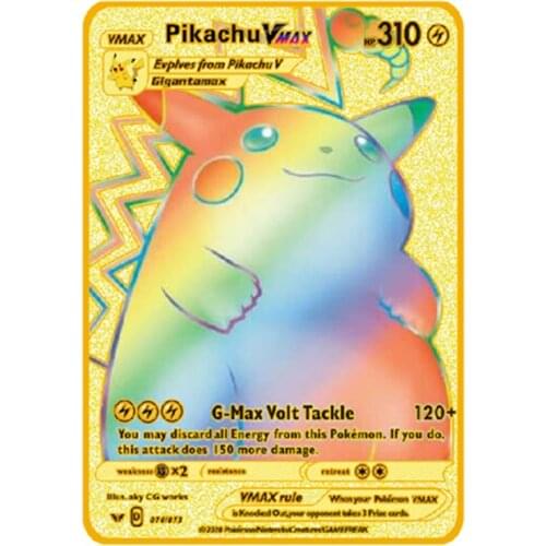 Gold Metal Card Pokemon French Dracaufeu 1ere Edition Figures Model Flash Card Rare Big Pikachu Charizard Mega Gx Vmax Blastoise