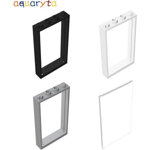 AQUARYTA 10pcs Window 1x4x6 Building Blocks Part Compatible with 60803 60596 DIY MOC Bricks City Street View Toys for Teens