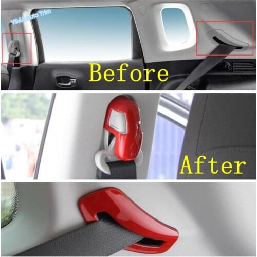 Lapetus Interior Refit Kit For Jeep Compass 2017 - 2020 ABS Car Safety Belt Buckle Decoration Cover Cap Trim Styling 4PCS