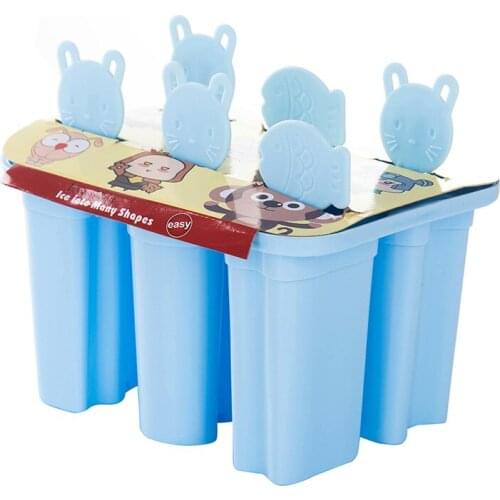 Summer Ice Cream Mold Homemade 6Cells Ice-lolly Popsicle Moulds Tray Kitchen DIY Accessories Ice Cream Maker Dessert Molds
