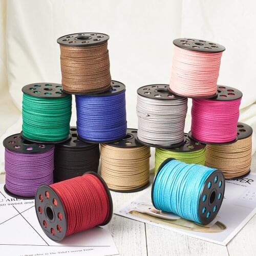 3mm 100yards/roll Faux Suede Cord Thread String Strap Glitter Powder for Jewelry Making DIY Accessories Necklace Bracelet Craft