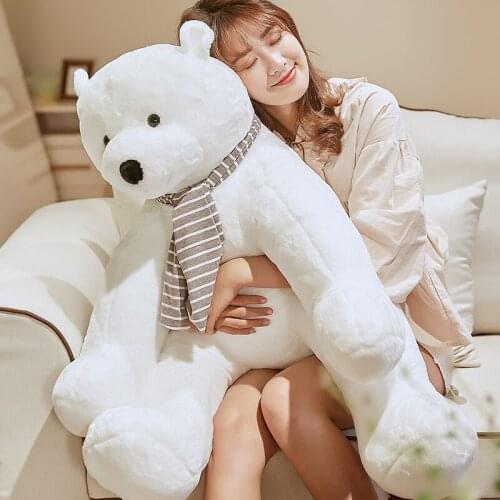 New big polar bear plush toy doll raccoon sleeping pillow white bear doll for girl boy birthday gift deco 28inch 70cm DY50668