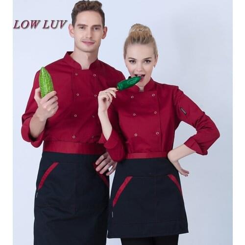 New autumn and winter winter restaurant coffee bar men and women chef jacket long sleeve cook suit suits classic cook clothes