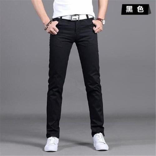 New Design Casual Men pants Cotton Slim Pant Straight Trousers Fashion Business Solid Khaki Black Pants Men 28-38