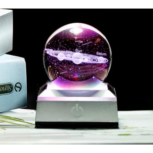 New Fantastic Style Solar System Globe Galaxy K9 Crystal Ball 3D Laser Engraved Astronomy Planets Ball Home Decor Cosmic Model