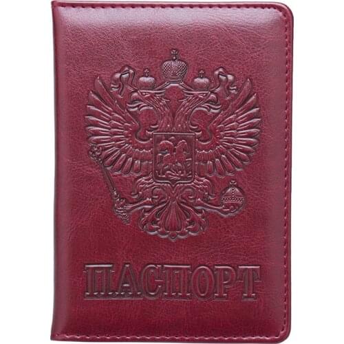 New European and American fashion leather passport cover Russian passport holder unisex travel passport package passport cover