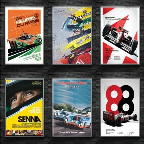 Poster and Prints Hot Ayrton Senna F1 Formula Mclaren World Champion Wall Art Canvas Picture Painting Modern for Home Room Decor