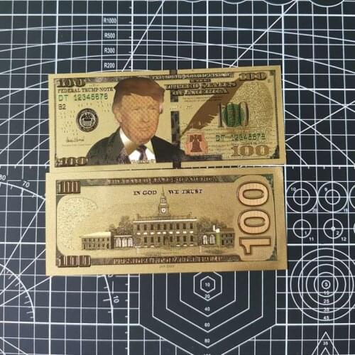 Gift collection Silver USA Trump Banknotes 100 Dollar Bills Gold Banknote in 24K Gold Silver Plated Paper Money
