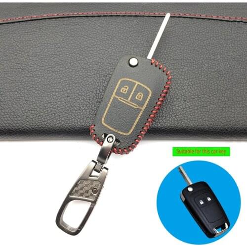 Praise Leather Car Key Case Cover For Chevrolet Lova Sail Aveo Cruze for Vauxhall Opel Insignia Astra Buick Flip Remote Fob