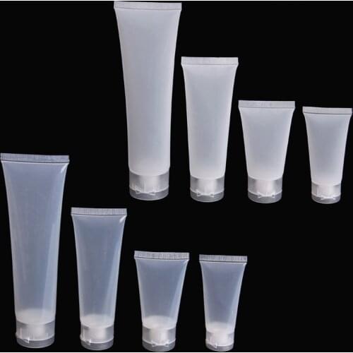 Empty Portable Travel Tubes Squeeze Cosmetic Containers Cream Lotion Plastic Bottles 1Pc 20ml 30ml 50ml 100ml transparent/White