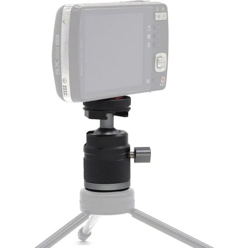 FOTGA Camera Tripod Ball Head with 1/4 Screw Cold Shoe for Camera Phone Speedlite Tripod Aluminum Alloy