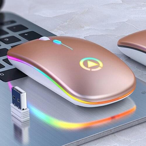 LED Backlit Rechargeable Wireless Silent Mouse USB Mouse Ergonomic Optical Gaming Mouse Desktop PC Laptop Mouse dropshipping